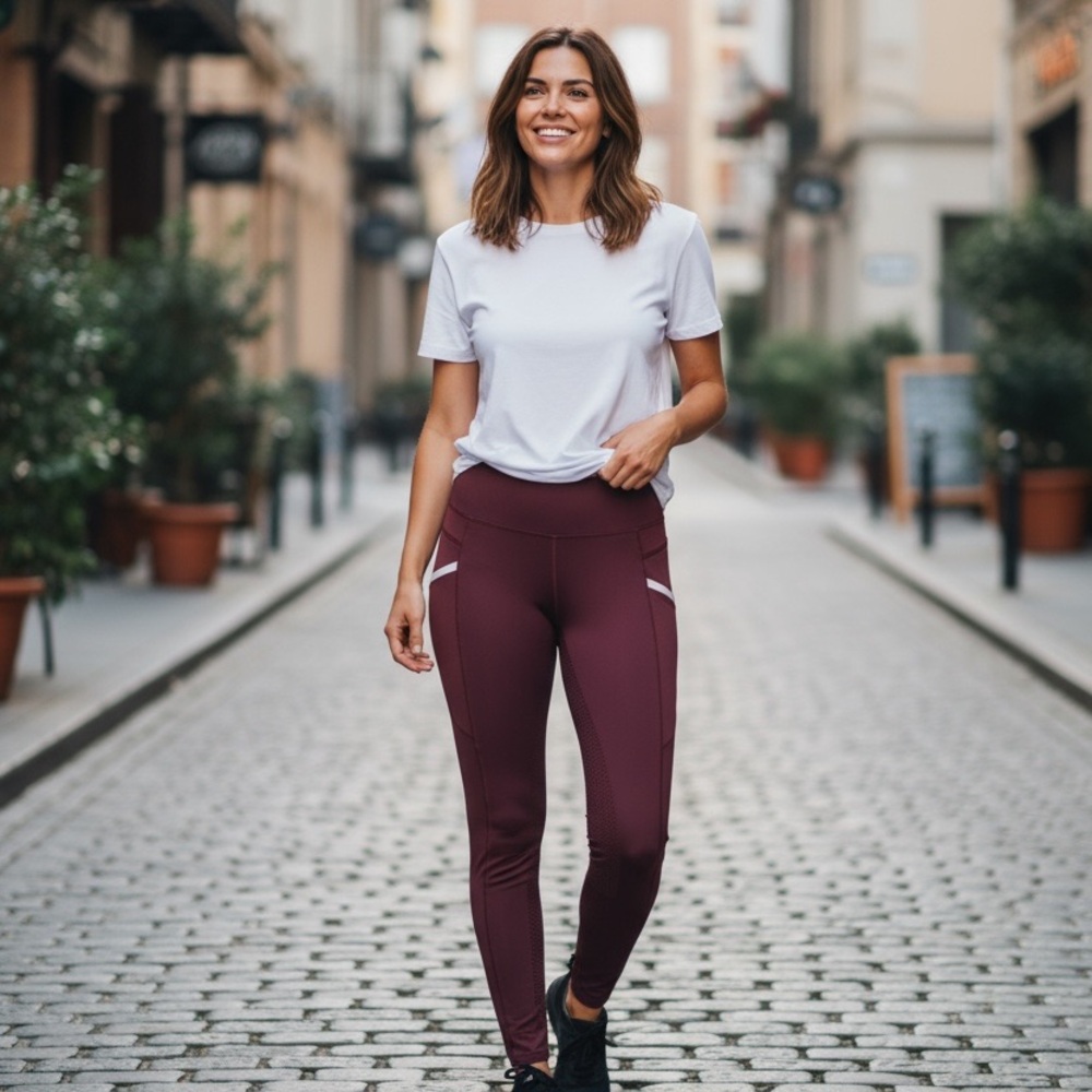 Dover Women's Burgundy Full Seat Leggings small